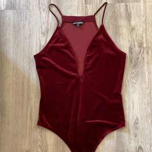 LIKE NEW | Express velvet plunge bodysuit